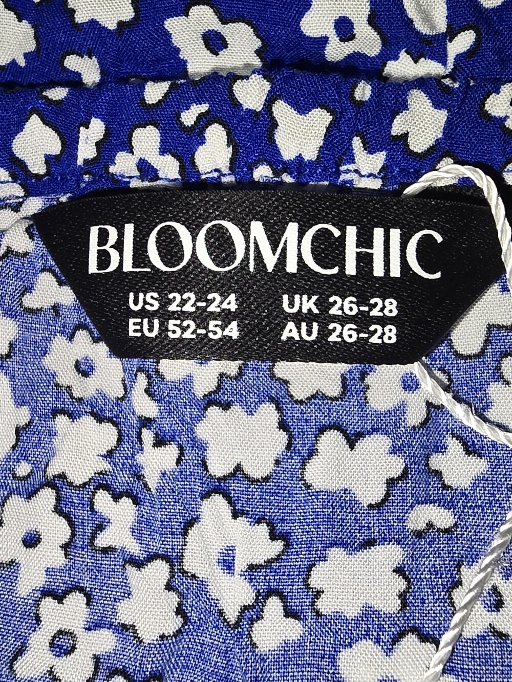 #D02 Blue Floral Maxi Dress with Short Sleeves - Picture 4 of 6
